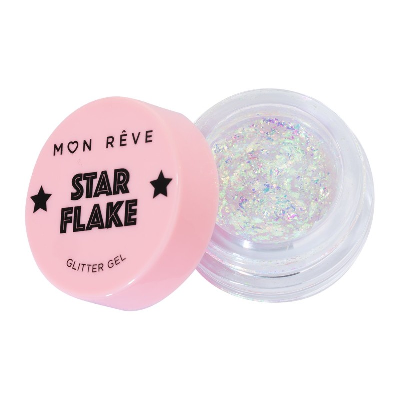 Mon Reve Starflake Glitter Gel πολλαπλών χρήσεων για έντονη πολυδιάστατη λάμψη 04 Firefly
