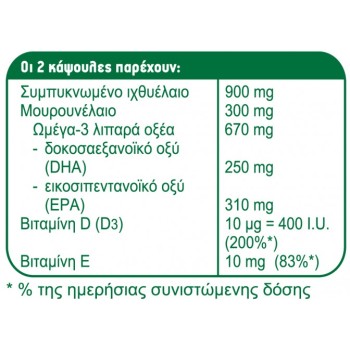 Moller's Forte Omega-3 Μουρουνέλαιο και Ιχθυέλαιο με Vitamin D3 και E, (5χ30) 150 κάψουλες