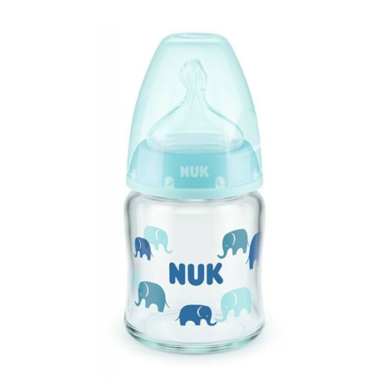 Nuk First Choice Glass Bottle Temperature Control 0-6m+ (Θηλή Σιλικόνης)  120 ml