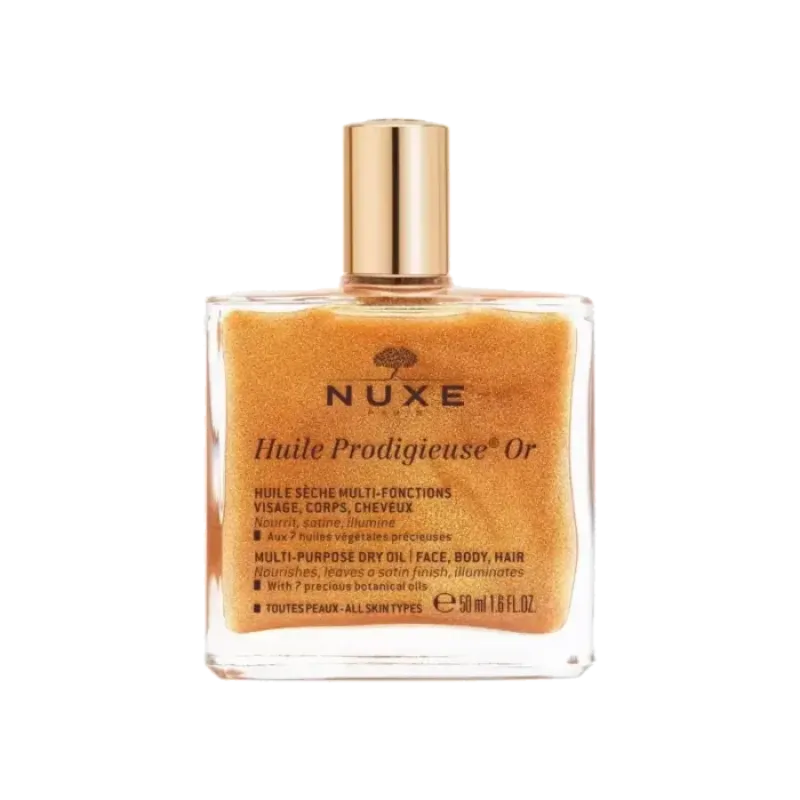 Nuxe Huile Prodigieuse ολυχρηστικό Ιριδίζον Ξηρό Λάδι για Πρόσωπο, Σώμα & Μαλλιά (Με Χρυσές Πέρλες Λάμψης) 50ml