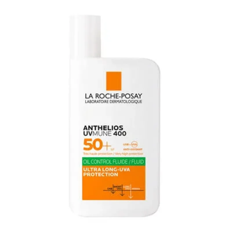 La Roche Posay Anthelios Uvmune 400 Oil Control Fluid, Υψηλή Αντηλιακή Προστασία Προσώπου για το Λιπαρό Δέρμα SPF50, 50ml