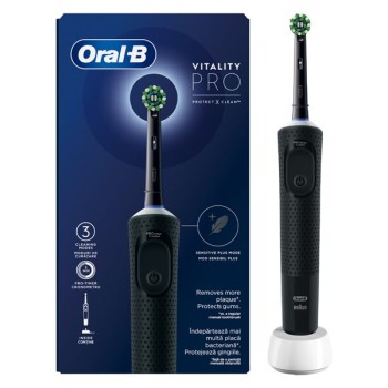 Oral-B Vitality Pro Ηλεκτρική Οδοντόβουρτσα Μαύρη (1 Τεμάχιο)