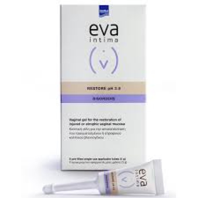 Eva Intima Restore Κολπική Γέλη για Αποκατάσταση του Τραυματισμένου ή Ατροφικού κολπικού βλεννογόνου, 9 προγεμισμένοι περιέκτες