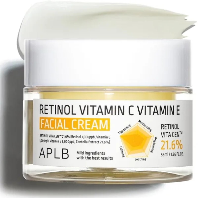 APLB Retinol Vitamin C Vitamin E Facial Cream Κρέμα Αναζωογόνησης & Αντιγήρανσης, 55 g
