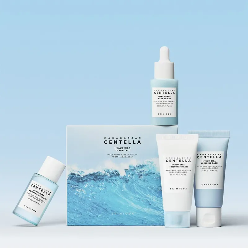 SKIN1004 Madagascar Centella Hyalu-Cica Travel Kit (Σετ 4 Τεμαχίων) – Ολοκληρωμένο K-Beauty Πρωτόκολλο Εντατικής Ενυδάτωσης, Καταπράυνσης & Ανάπλασης