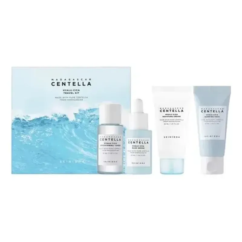 SKIN1004 Madagascar Centella Hyalu-Cica Travel Kit (Σετ 4 Τεμαχίων) – Ολοκληρωμένο K-Beauty Πρωτόκολλο Εντατικής Ενυδάτωσης, Καταπράυνσης & Ανάπλασης