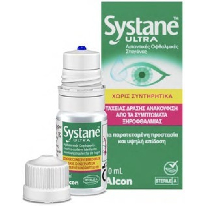 Systane Ultra Λιπαντικές Οφθαλμικές Σταγόνες Χωρίς Συντηρητικά 10ml