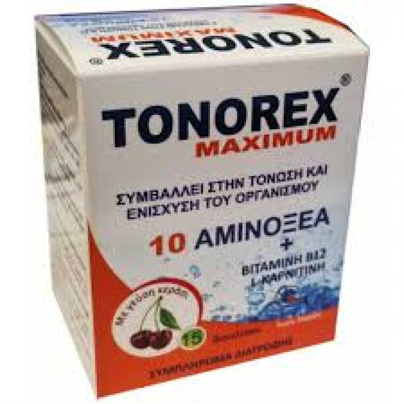 Medichrom Tonorex Maximum Συμβάλλει στην Τόνωση του οργανισμού 15 φακελίσκοι Κεράσι