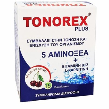 Medichrom Tonorex Plus με Γεύση Κεράσι Συμβάλλει στην Τόνωση του Οργανισμού, 15 Φακελίσκοι