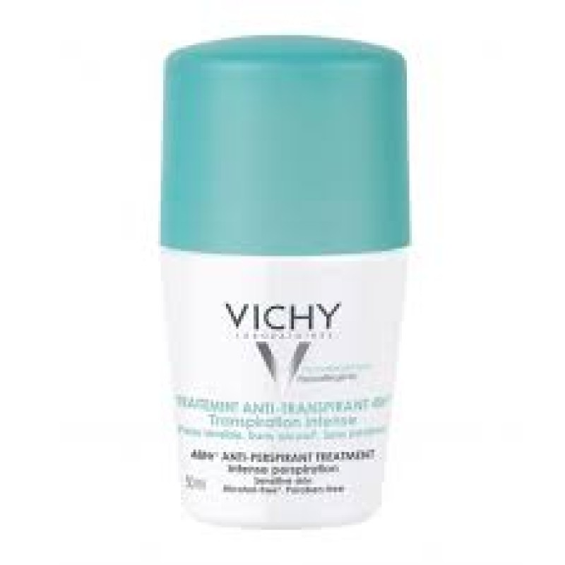 Vichy Deodorant 48h Intensive Anti-tranpirante Roll-On για έντονη εφίδρωση και ευαίσθητη επιδερμίδα, 50ml