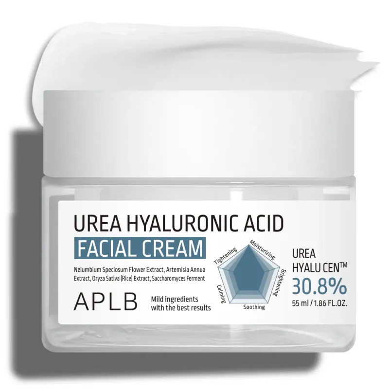 APLB Urea Hyaluronic Acid Facial Cream Κρέμα Προσώπου με Ουρία & Υαλουρονικό Οξύ, Ενυδατική Κρέμα, 55 ml