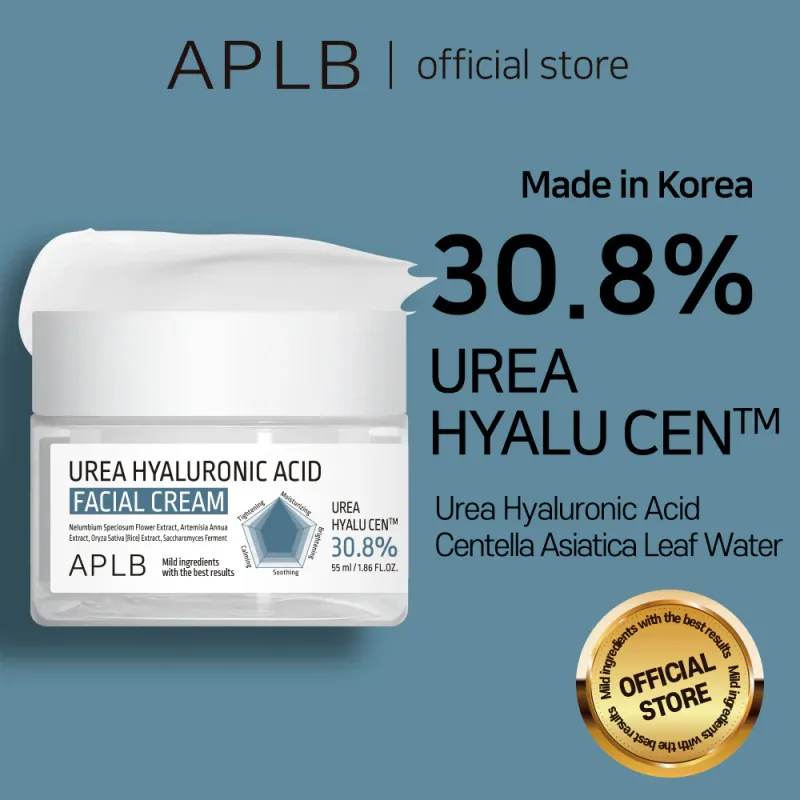 APLB Urea Hyaluronic Acid Facial Cream Κρέμα Προσώπου με Ουρία & Υαλουρονικό Οξύ, Ενυδατική Κρέμα, 55 ml