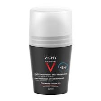 Vichy Homme 48h Deodorant Roll-on Αnti-Transpirant for Sensitive Skin Αποσμητικό για Ευαίσθητες Επιδερμίδες, 50ml